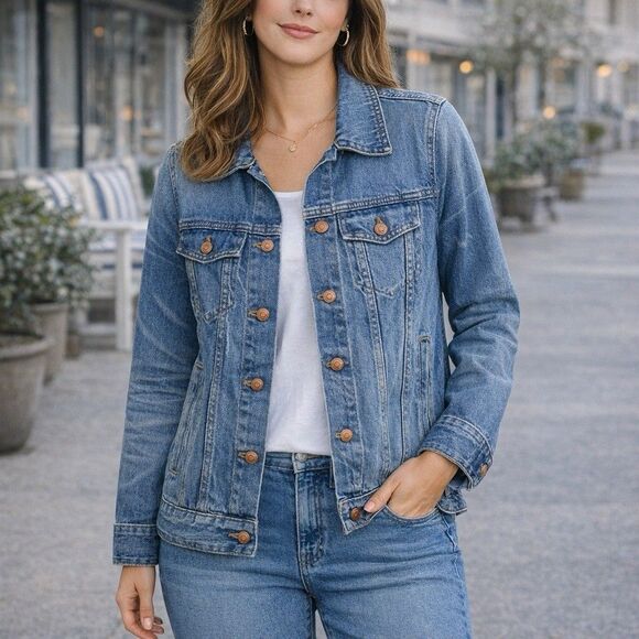 Madewell Jackets & Blazers - Madewell Blue Denim Jacket Womens Small Button Front Classic Jean Jacket